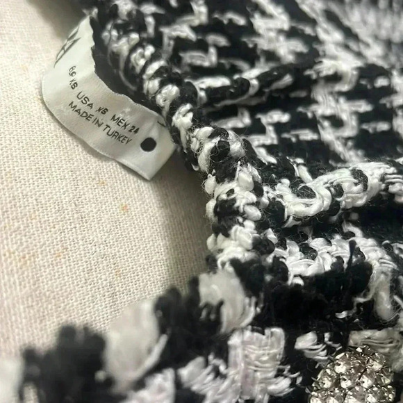 Zara Textured Tweed Houndstooth Pinafore Dress size XS - Picture 5 of 6